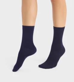 Lot de 2 paires de chaussettes femme en viscose Bleu Marine Dim Bambou