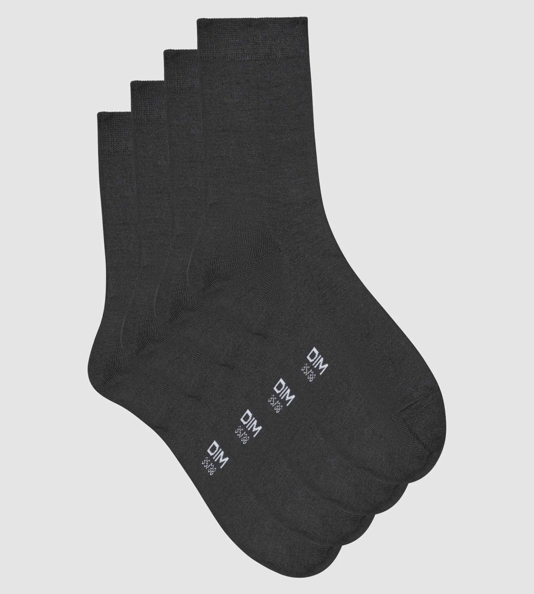 Lot de 2 paires de chaussettes femme en viscose Anthracite Dim Bambou