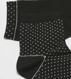 Lot de 2 paires de chaussettes femme en coton bio à pois Noir Dim Good