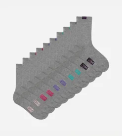 Lot de 5 paires de chaussettes femme coton mélangé Gris Clair ECODIM