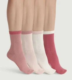 Lot de 4 paires de chaussettes femme Rose EcoDim Mode