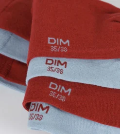 Lot de 2 paires de chaussettes femme Rouge Bleu Coton