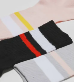Lot de 3 paires de chaussettes femme en coton Rose Gris EcoDim Sport