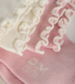 Lot de 2 paires de chaussettes femme à volants Rose Ivoire Dim Modal