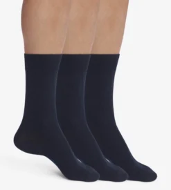Lot de 3 paires de chaussettes homme Bleu Marine Dim Coton