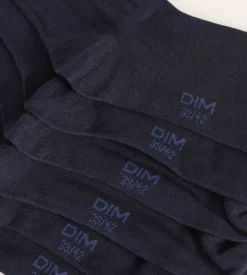 Lot de 3 paires de chaussettes homme Bleu Marine Dim Coton Confort
