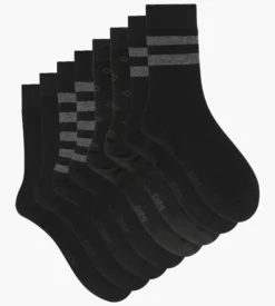 Lot de 4 paires de chaussettes homme en coton rayé Noir EcoDim Style