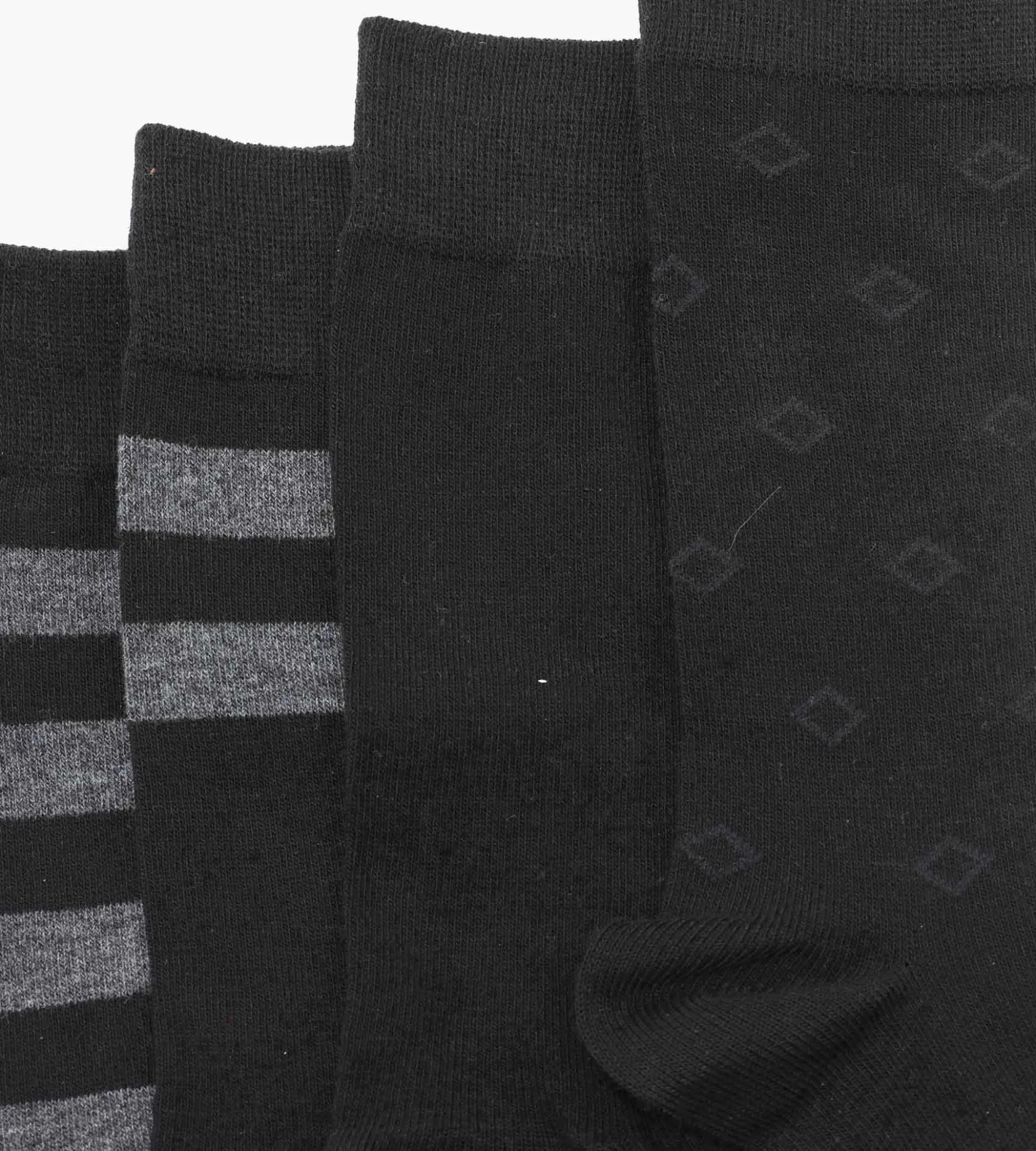 Lot de 4 paires de chaussettes homme en coton rayé Noir EcoDim Style