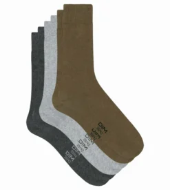 Lot de 3 paires de chaussettes homme Gris Kaki Dim Basic Coton