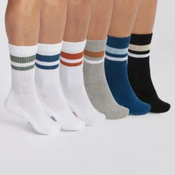 Lot de 6 paires de chaussettes homme en coton Multicolore EcoDim Sport