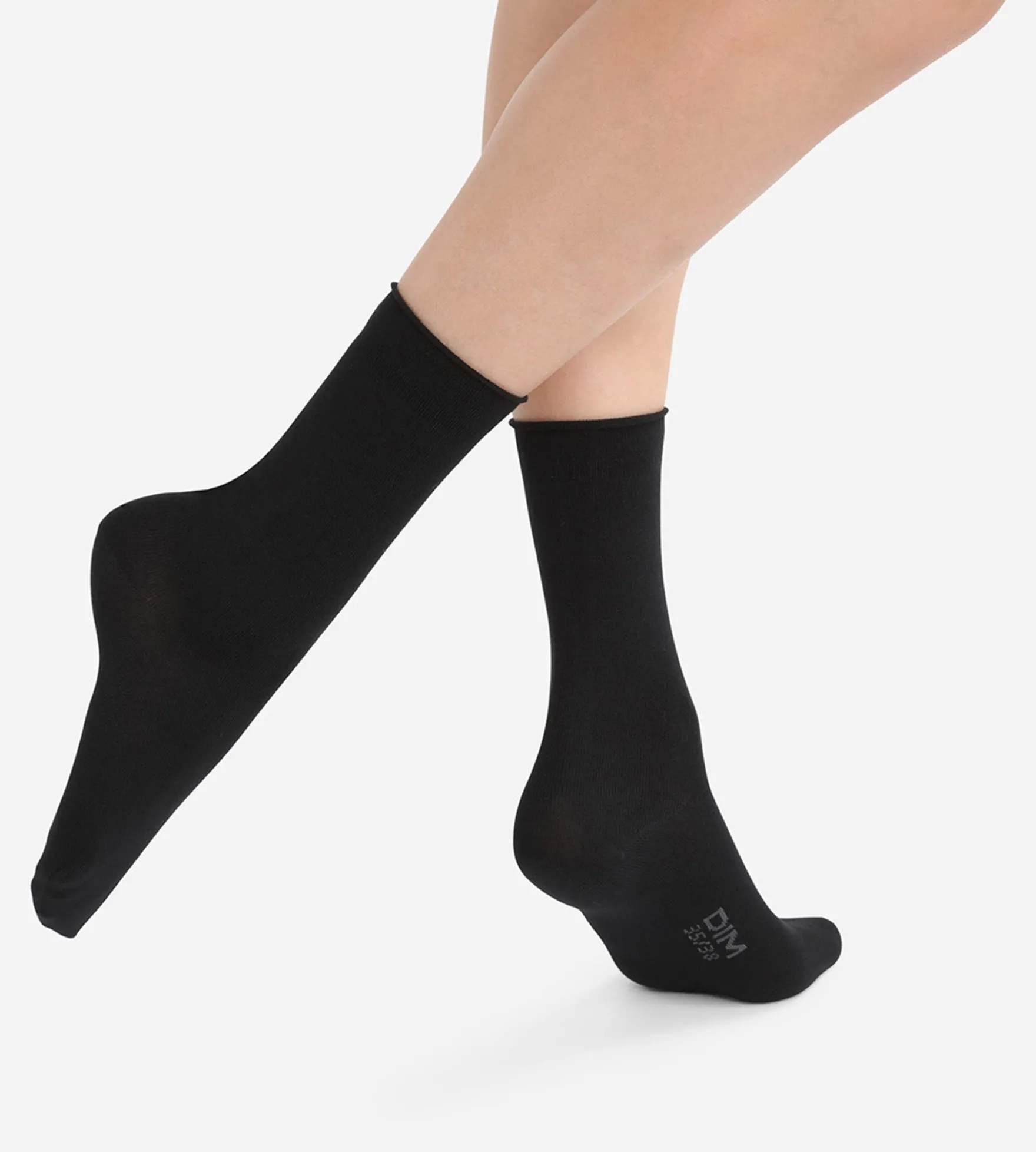 Lot de 2 paires de chaussettes noires Femme en coton modal