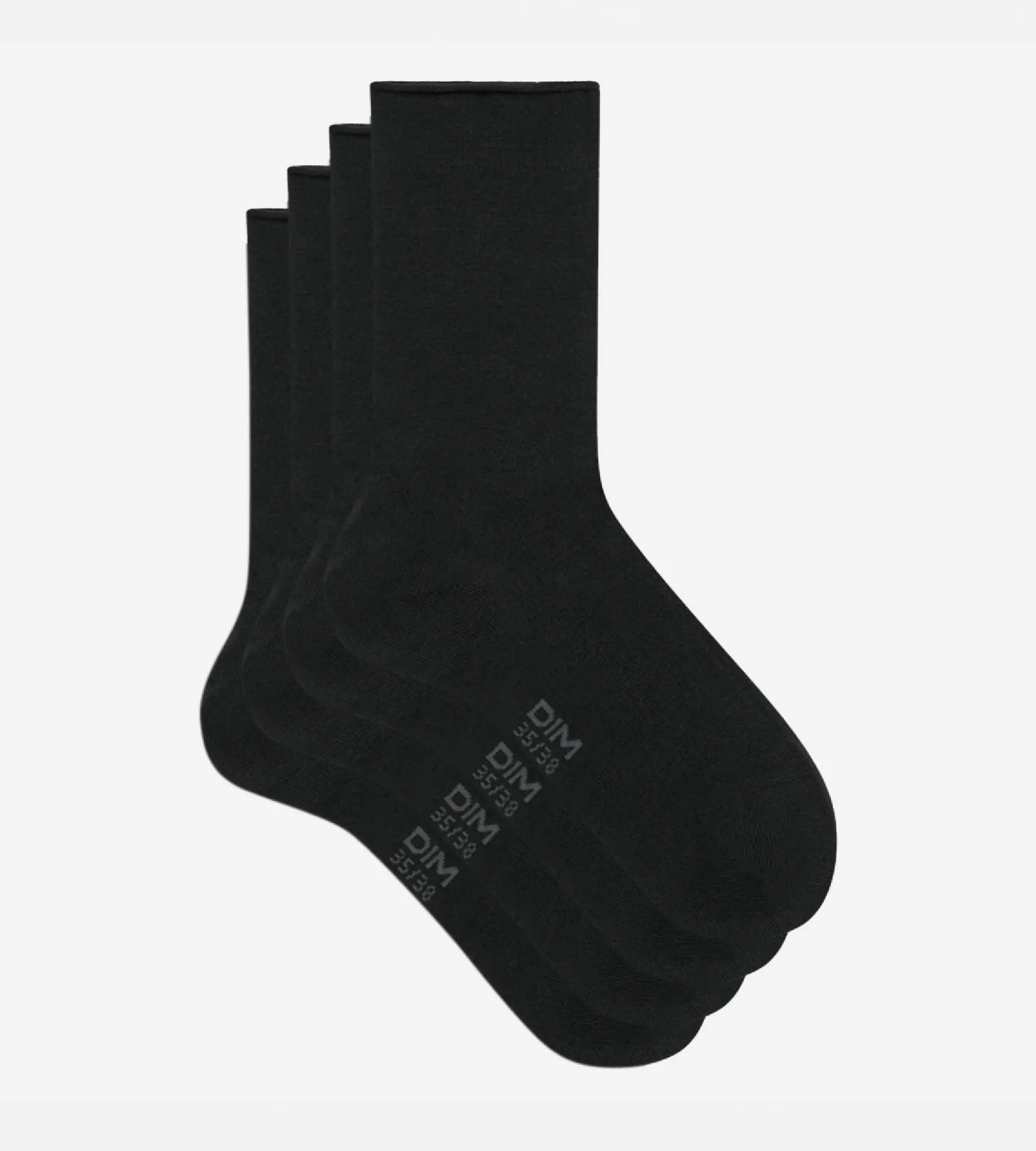 Lot de 2 paires de chaussettes noires Femme en coton modal