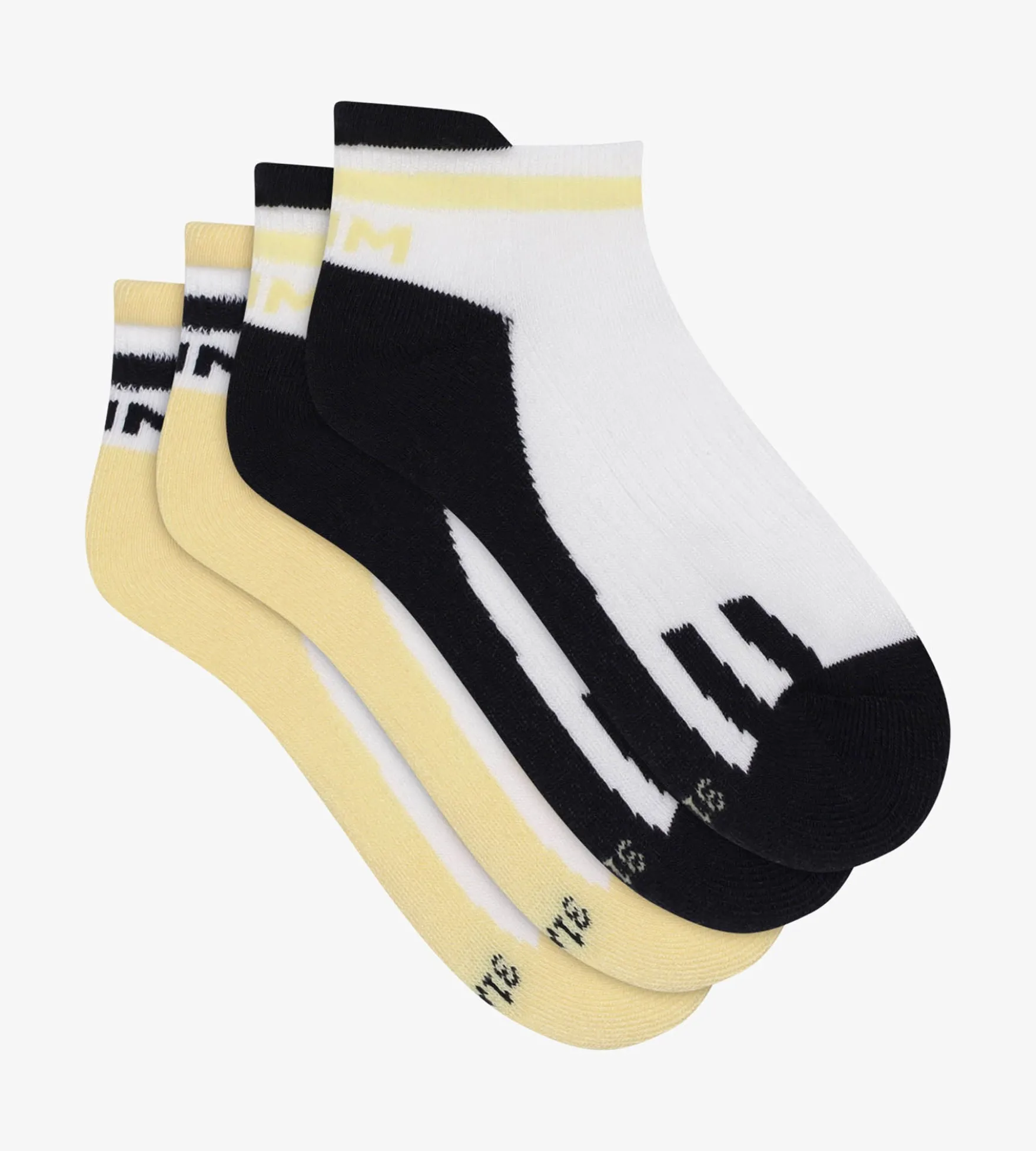 Lot de 2 paires de chaussettes unisexe retro Marine Jaune Dim Sport