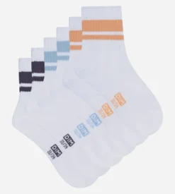 Lot de 3 paires de socquettes enfant Bleu Peche Dim Sport