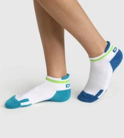 Lot de 2 paires de socquettes enfant rétro Bleu Vert Dim Sport