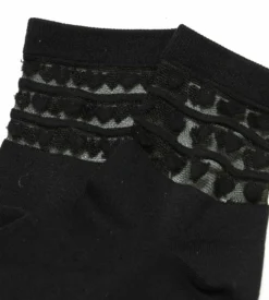 Lot de 2 paires de socquettes femme microfibre Noir à coeurs Dim Skin