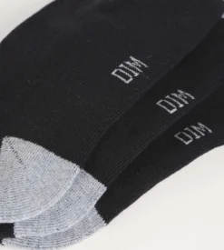 Lot de 3 paires de socquettes femme en coton Noir et Gris EcoDim Sport