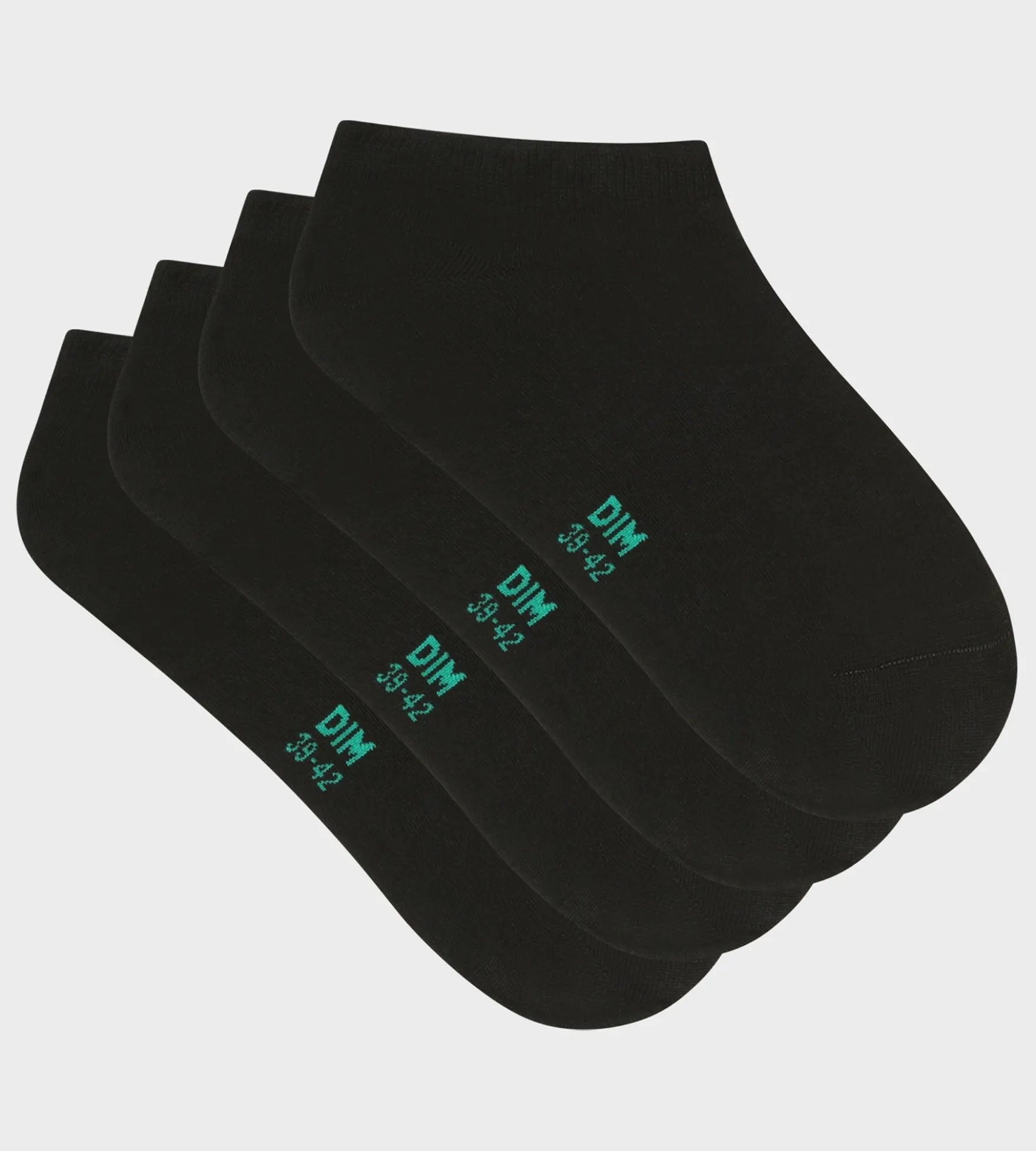 Lot de 2 paires de socquettes homme en coton bio Noir Dim Good