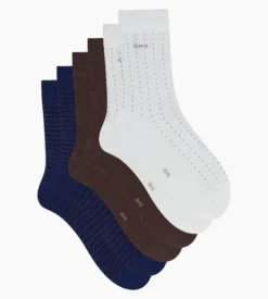 Lot de 3 paires de socquettes homme Bleu Ebene Gris Coton Style