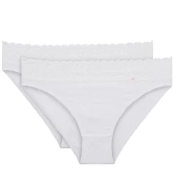 Lot de 2 slips blancs Coton Plus Féminine forme midi