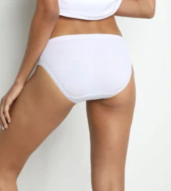 Lot de 2 slips blancs midi Femme Pur Coton