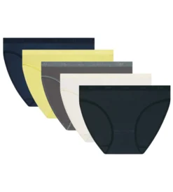 Lot de 5 slips femme coton stretch tons froids Les Pockets Ecodim