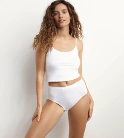 Lot de 2 slips femme en coton bio Blanc Dim Ecosmart