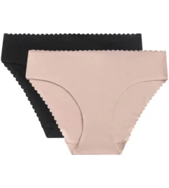 Lot de 2 slips femme en coton stretch Chair et Noir Body Touch Easy