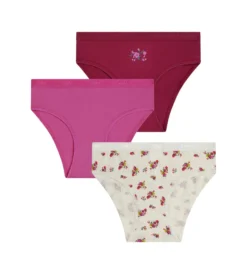 Lot de 3 slips fille en coton stretch Liberty Violet Les Pockets