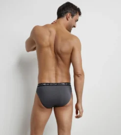 Lot de 3 slips homme Noir Gris Dim Coton Stretch