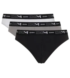 Lot de 3 slips noir, gris et blanc Homme en coton stretch