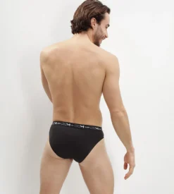 Lot de 2 slips Noir pour Homme Coton Stretch