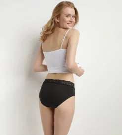 Lot de 2 slips noirs Coton Plus Féminine taille haute