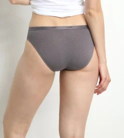 Lot de 3 slips noirs et gris imprimés Femme Les Pockets Coton