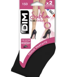 Lot de 2 socquettes noires irisées Sublim 14D