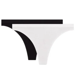 Lot de 2 strings microfibre sans coutures noir et blanc Les Pockets EcoDim