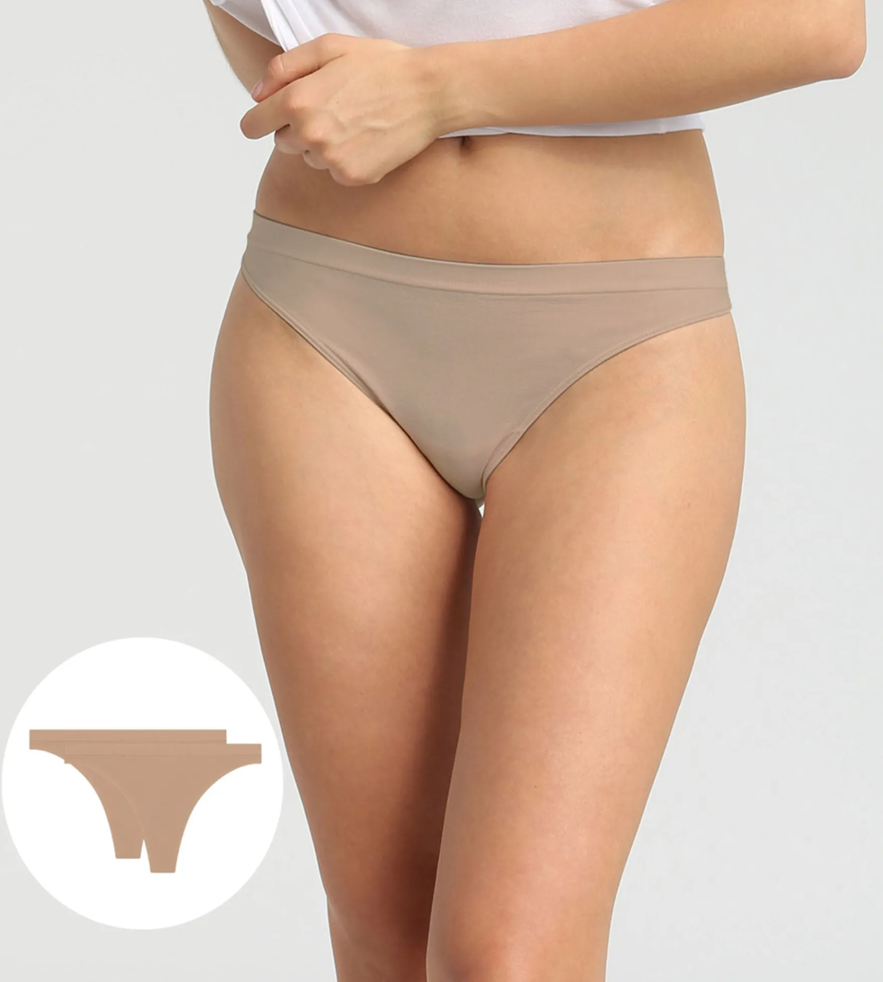 Lot de 2 strings New Skin pour Femme en microfibre