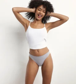 Lot de 2 tangas femme Gris et Blanc Body Touch Easy