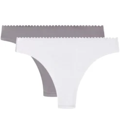 Lot de 2 tangas femme Gris et Blanc Body Touch Easy