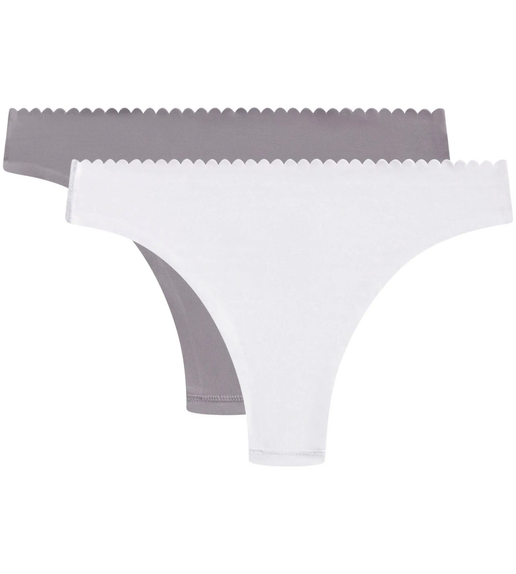 Lot de 2 tangas femme Gris et Blanc Body Touch Easy