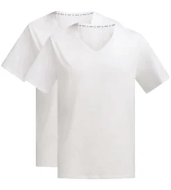 Lot de 2 t-shirts homme en coton bio Blanc à col V Dim Good