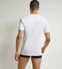 Lot de 2 t-shirts homme en coton bio Blanc Gris à col V Dim Good
