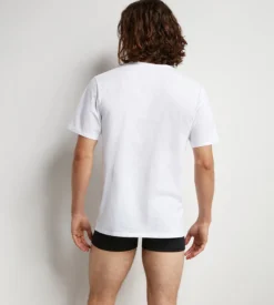 Lot de 2 Tshirts homme thermorégulateur en coton blanc col V Regul Activ