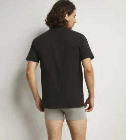 Lot de 2 Tshirts homme thermorégulateur en coton noir col V Regul Activ