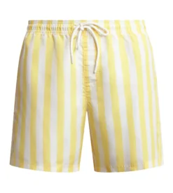 Maillot de bain homme boxer rayé Jaune Dim Swimwear