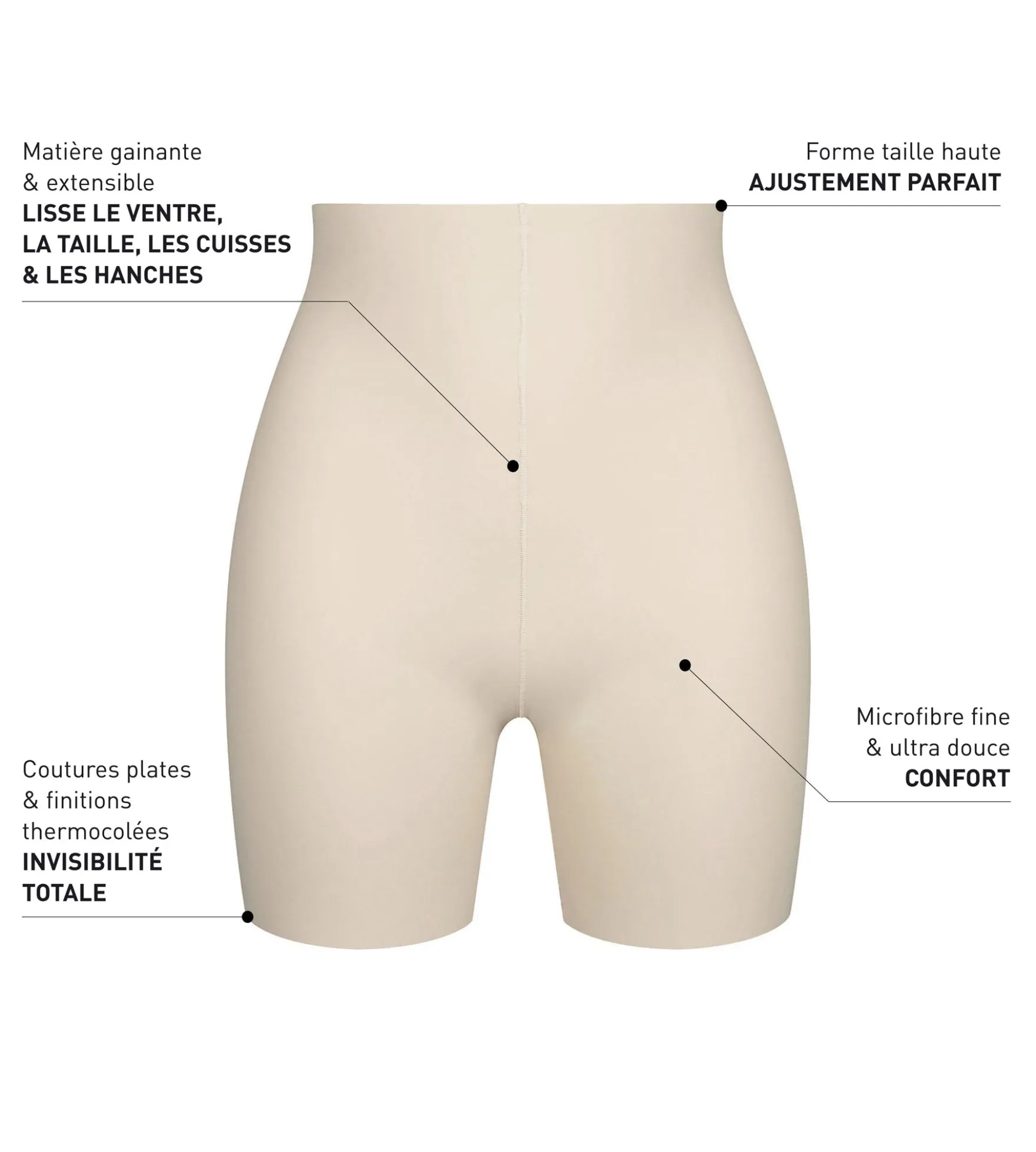 Panty gainant femme en microfibre sans couture Nude Dim Silhouette Invisible