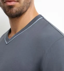 Pyjama homme pantalon en jersey gris à carreaux Dim Nightwear