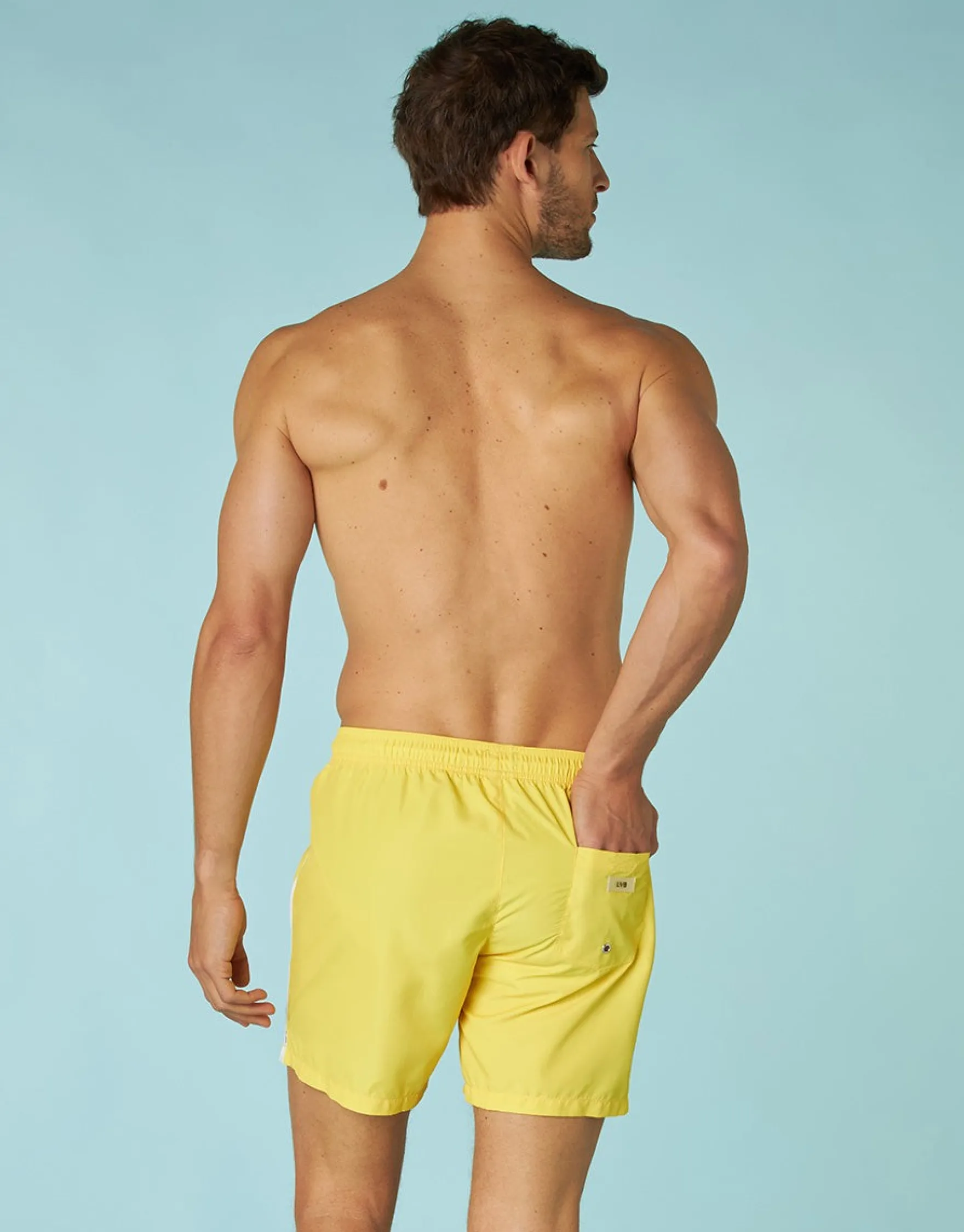Short de bain jaune pastel pour homme