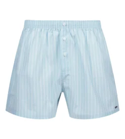 Short de pyjama unisexe en toile de coton bleu à rayures