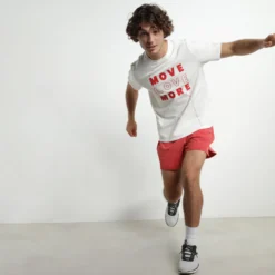 Short de sport homme en matière aérée Rouge Dim Move